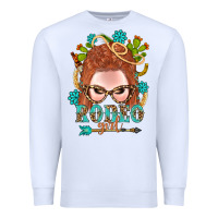 Western Rodeo Girl Braid Red Hair Premium Sweatshirt | Teevron
