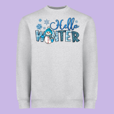 Hello Winter Heavyweight Sweatshirt Designed By Jahusdesignshop