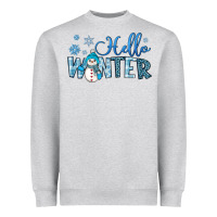 Heather Grey hello winter Heavyweight Sweatshirt - JahusDesignShop