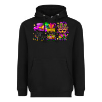 Black Mardi Gras afro gnomies Heavyweight Hoodie - BundleAndBundleShop