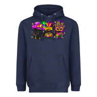Navy Mardi Gras afro gnomies Heavyweight Hoodie - BundleAndBundleShop
