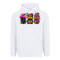 White Mardi Gras afro gnomies Heavyweight Hoodie - BundleAndBundleShop