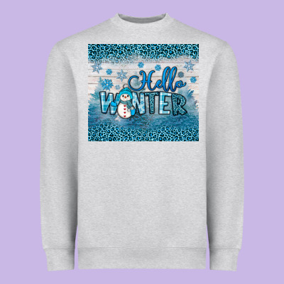 Hello Winter Heavyweight Sweatshirt Designed By Jahusdesignshop