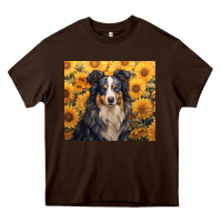 Chocolate Brown australian shepherd Heavy Core Tee - Unal Design