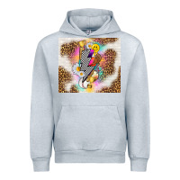 Heather Grey retro baseball with leopard Urban Hoodie - TumblerDesignByShophia