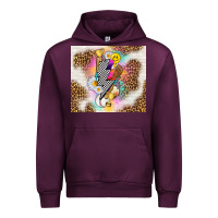 Mauve Wine retro baseball with leopard Urban Hoodie - TumblerDesignByShophia