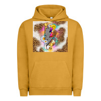 Pigment Peanut Butter retro baseball with leopard Urban Hoodie - TumblerDesignByShophia