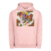 Pigment Salmon retro baseball with leopard Urban Hoodie - TumblerDesignByShophia
