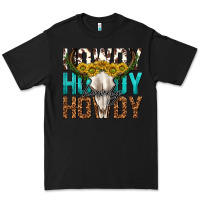 Black howdy howdy howdy western bull skull Premium Tee - texasbilliewilder