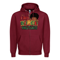 Burgundy i am black history black boy Zipper Hoodie - MaliasSmallBusiness