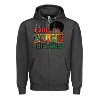 Charcoal Heather i am black history black boy Zipper Hoodie - MaliasSmallBusiness