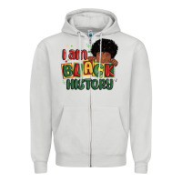 Dove Grey i am black history black boy Zipper Hoodie - MaliasSmallBusiness