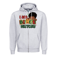 Heather Grey i am black history black boy Zipper Hoodie - MaliasSmallBusiness