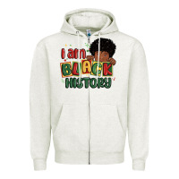 Oatmeal Heather i am black history black boy Zipper Hoodie - MaliasSmallBusiness