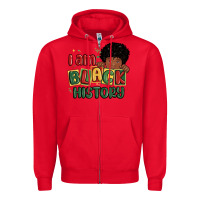 Red i am black history black boy Zipper Hoodie - MaliasSmallBusiness