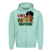 Seafoam i am black history black boy Zipper Hoodie - MaliasSmallBusiness