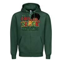 Sports Green i am black history black boy Zipper Hoodie - MaliasSmallBusiness