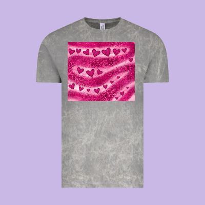 Pink Glitter Heart Vintage Tee Designed By Jahusdesignshop