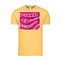 Vintage Mustard pink glitter heart Vintage Tee - JahusDesignShop