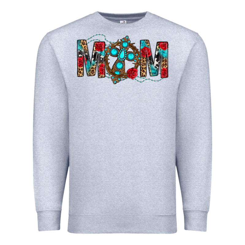 Western Mom With Cross Premium Sweatshirt by BundleAndBundleShop | Teevron