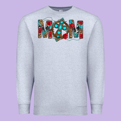 Western Mom With Cross Premium Sweatshirt Designed By Bundleandbundleshop