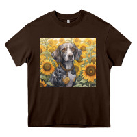 Chocolate Brown beagle Heavy Core Tee - Unal Design