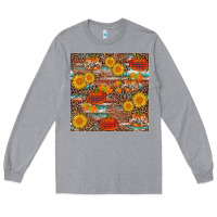 Heather Grey pumpkin plaid sunflower seamless Long Sleeve Tee - AdoDesignShop