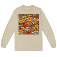 Mushroom pumpkin plaid sunflower seamless Long Sleeve Tee - AdoDesignShop