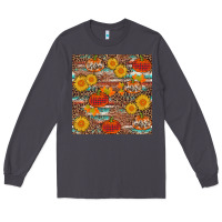 Smoke pumpkin plaid sunflower seamless Long Sleeve Tee - AdoDesignShop