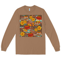 Toasted Coconut pumpkin plaid sunflower seamless Long Sleeve Tee - AdoDesignShop