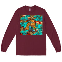 Burgundy cowboy boots with turquoise and aztec Long Sleeve Tee - Artiststas