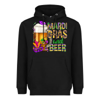 Black Mardi Gras and beer Heavyweight Hoodie - BundleAndBundleShop