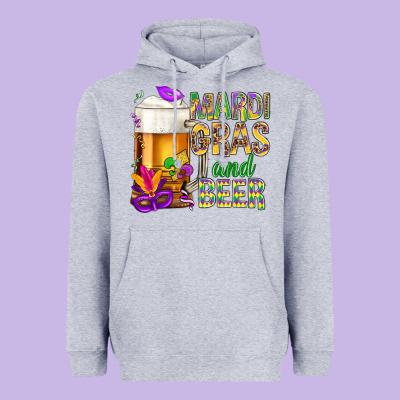 Mardi Gras And Beer Heavyweight Hoodie Designed By Bundleandbundleshop