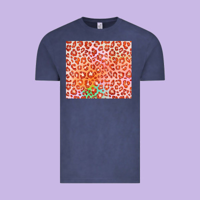 Orange Leopard Glitter Vintage Tee Designed By Jahusdesignshop