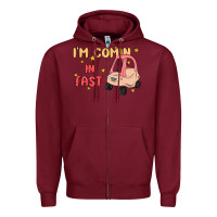 Burgundy i'm comin in fast Zipper Hoodie - MaliasSmallBusiness