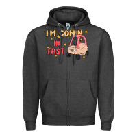 Charcoal Heather i'm comin in fast Zipper Hoodie - MaliasSmallBusiness