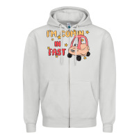 Dove Grey i'm comin in fast Zipper Hoodie - MaliasSmallBusiness