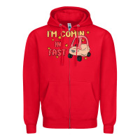 Red i'm comin in fast Zipper Hoodie - MaliasSmallBusiness