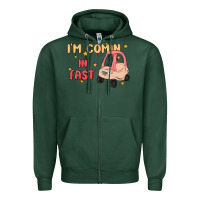 Sports Green i'm comin in fast Zipper Hoodie - MaliasSmallBusiness