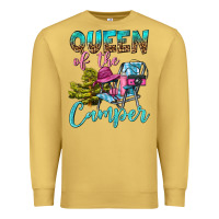 Antique Gold Queen Of The Camper Premium Sweatshirt - BundleAndBundleShop