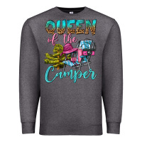 Charcoal Heather Queen Of The Camper Premium Sweatshirt - BundleAndBundleShop