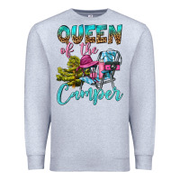Heather Grey Queen Of The Camper Premium Sweatshirt - BundleAndBundleShop
