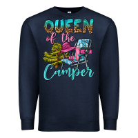 Navy Queen Of The Camper Premium Sweatshirt - BundleAndBundleShop