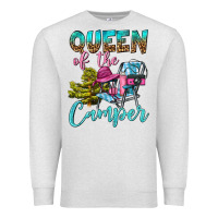 Oatmeal Heather Queen Of The Camper Premium Sweatshirt - BundleAndBundleShop