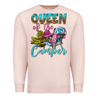 Pale Pink Queen Of The Camper Premium Sweatshirt - BundleAndBundleShop