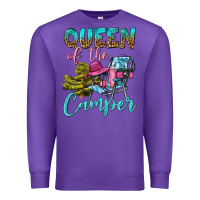 Purple Queen Of The Camper Premium Sweatshirt - BundleAndBundleShop