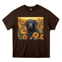 Chocolate Brown black lab Heavy Core Tee - Unal Design