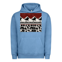 Pigment Pebble Blue cowgirl with cowhide Urban Hoodie - TumblerDesignByShophia