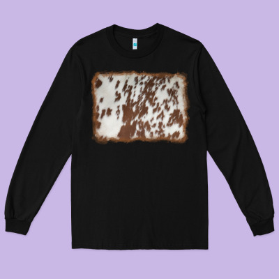 Cowhide Background Long Sleeve Tee Designed By Adodesignshop