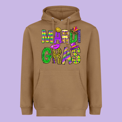Mardi Gras Carnaval Mask With Fleur De Lis Heavyweight Hoodie Designed By Bundleandbundleshop